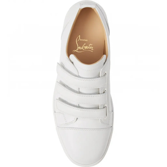 Christian Louboutin Kiddo Donna Flat Calf Leather White Strap Trainer Sneaker 40 - Picture 6 of 12